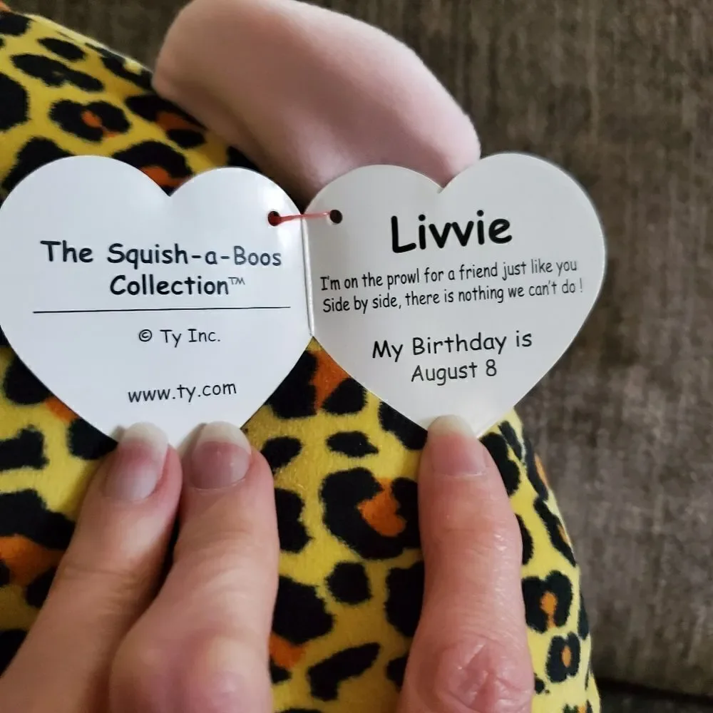 NWT Squish a Boo TY Livvie the Leopard